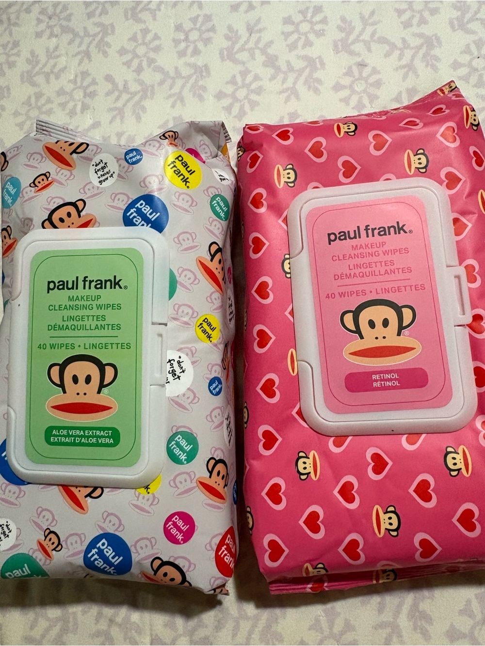 Paul Frank Makeup Cleansing Wipes - Pink & Green Packaging